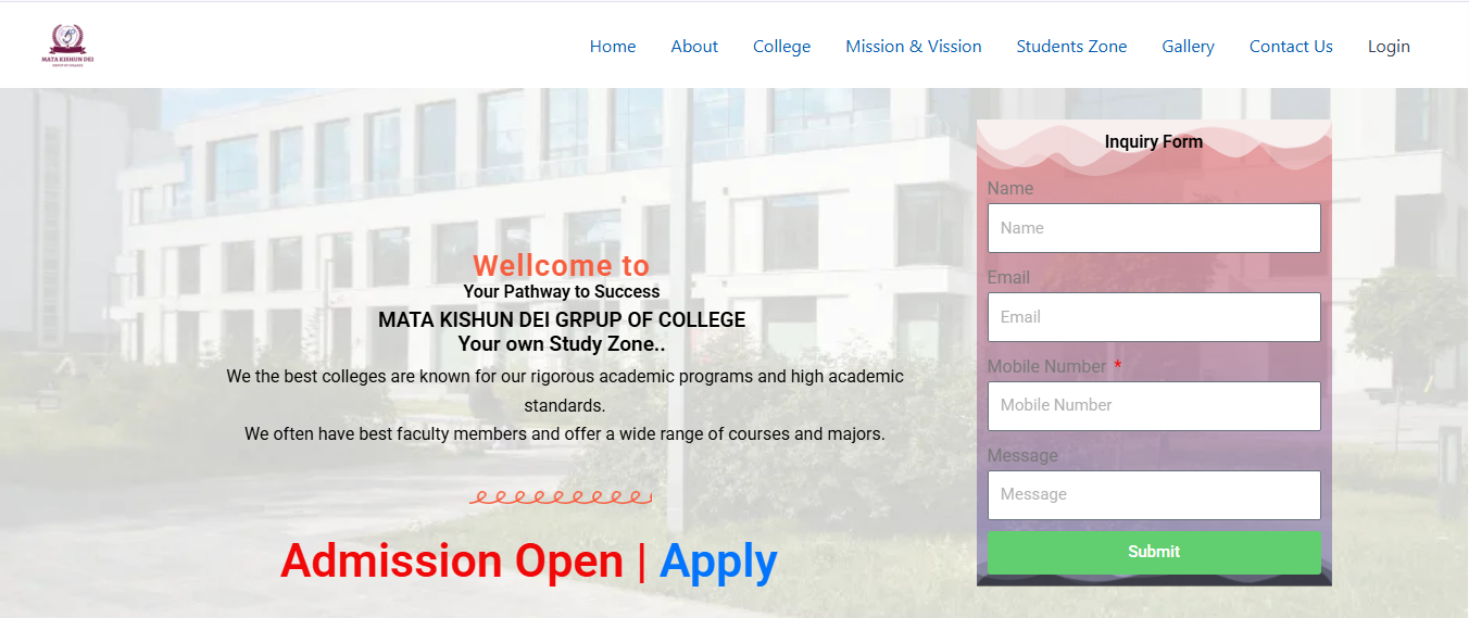 Mata Kishun Dei Group of College – Educational Institution Website