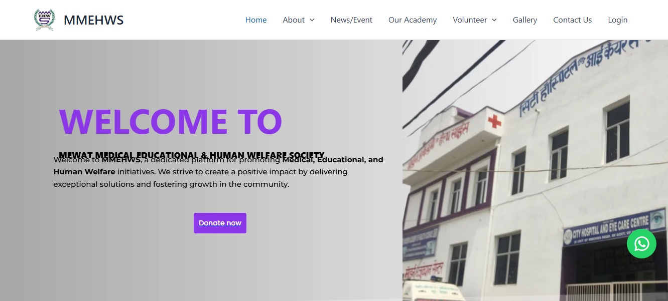 MMEHWS – NGO, Hospital & Educational Society Website
