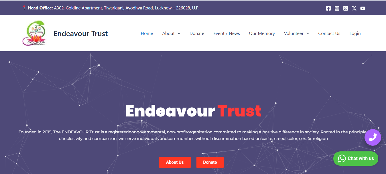 Endeavour Trust – NGO Website & Donation Management System